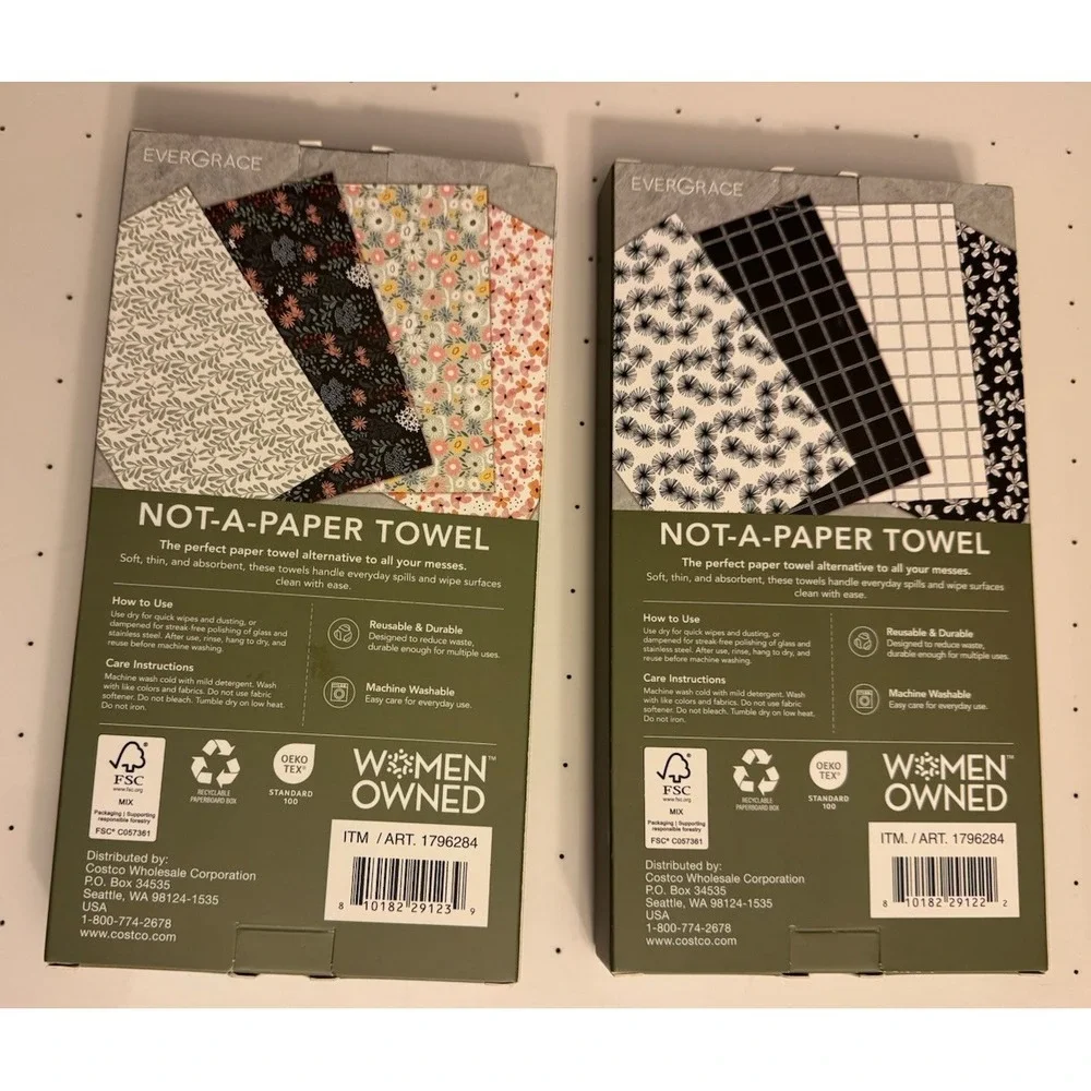 2-EverGrace Not-A-Paper Towel Reusable Towels 12-pack‎ Each 13
